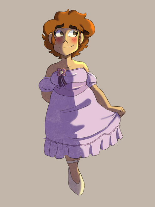 Grace in pretty dress